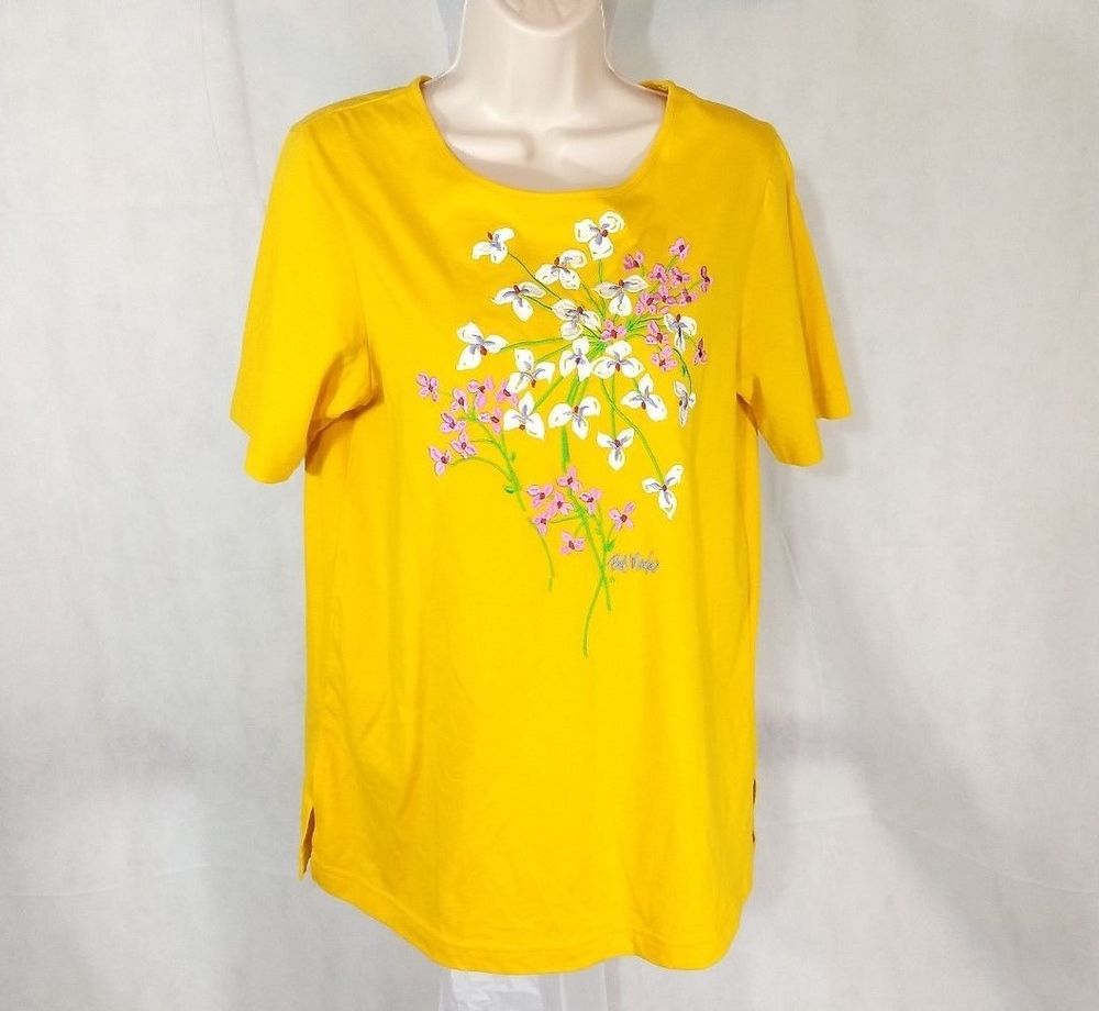 Cotton yellow T-Shirt for Women