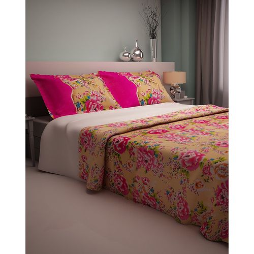 Flower Design Bedsheet With 2 Pillow Cover