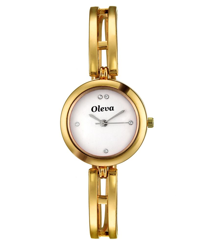 Golden Metal Wrist Watch for women